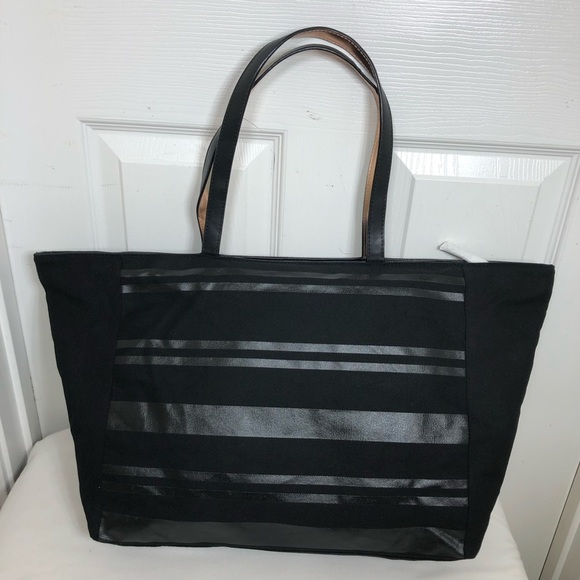 Victorias Secret Canvas Weekender Travel Large Zipper Tote Bag Rose Gold Detail - Picture 4 of 16